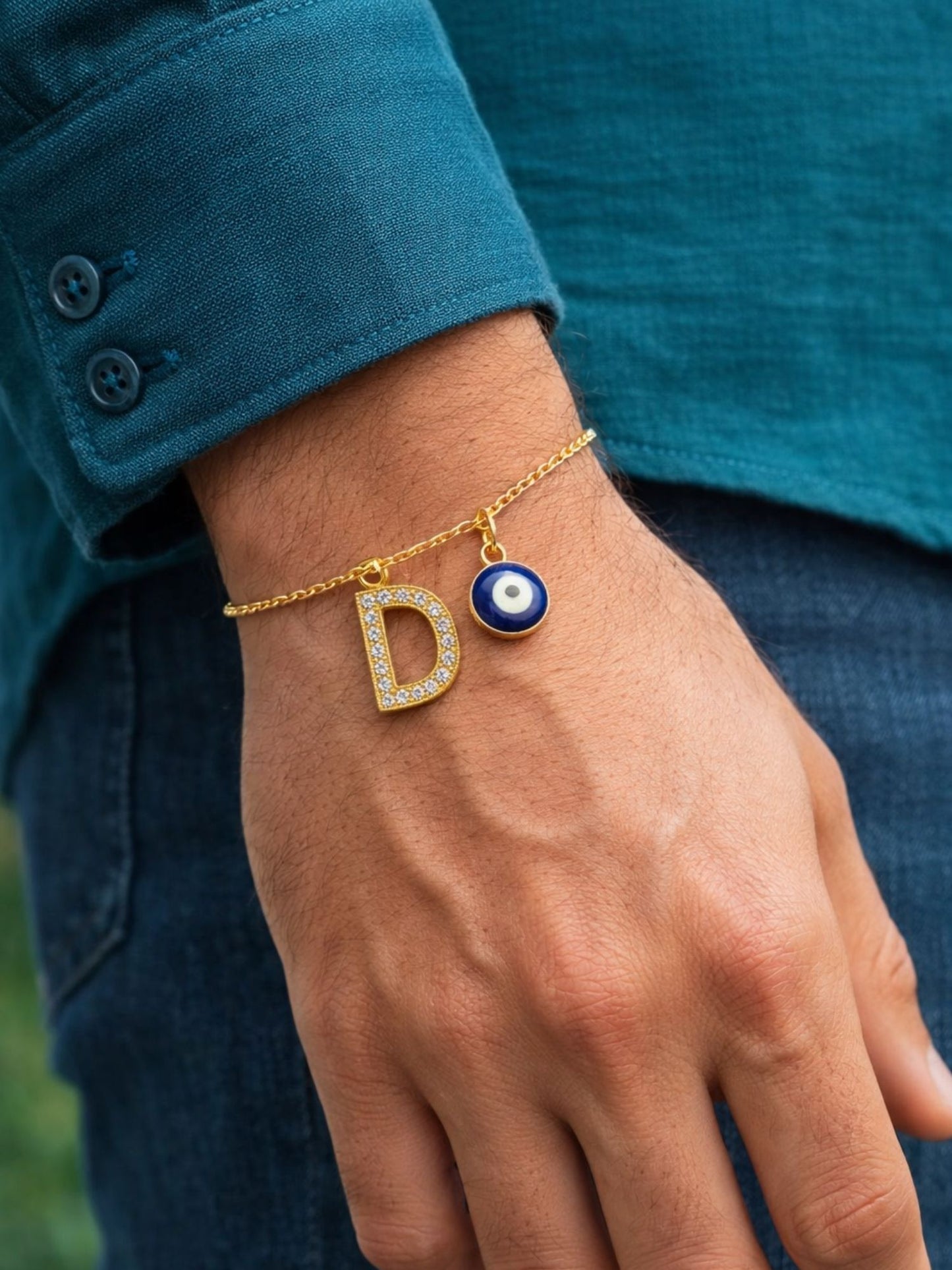 A TO Z Alphabet AD Initial Name Lumba Rakhi Bracelet For Bhaiya Bhabhi