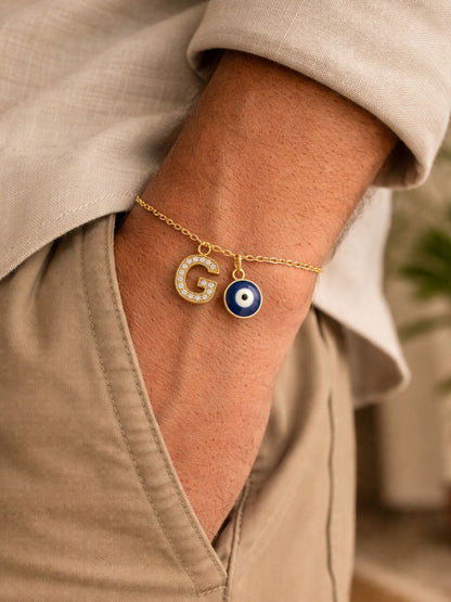 A TO Z Alphabet AD Initial Name Lumba Rakhi Bracelet For Bhaiya Bhabhi