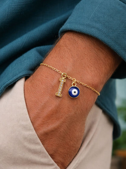 A TO Z Alphabet AD Initial Name Lumba Rakhi Bracelet For Bhaiya Bhabhi