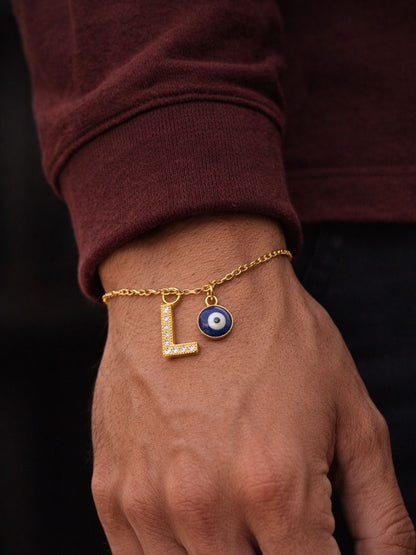A TO Z Alphabet AD Initial Name Lumba Rakhi Bracelet For Bhaiya Bhabhi