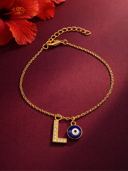 A TO Z Alphabet AD Initial Name Lumba Rakhi Bracelet For Bhaiya Bhabhi