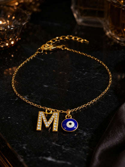 A TO Z Alphabet AD Initial Name Lumba Rakhi Bracelet For Bhaiya Bhabhi