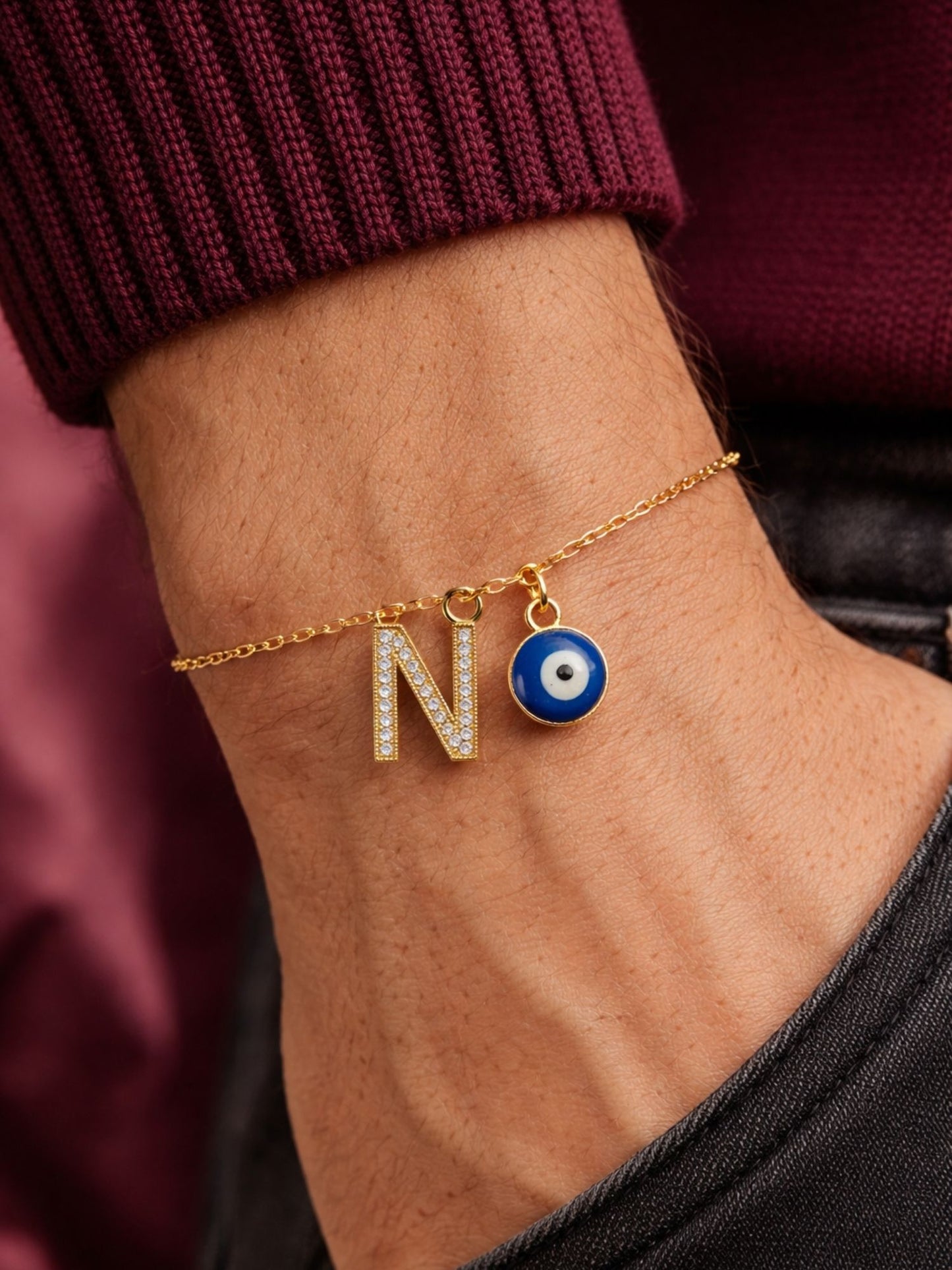 A TO Z Alphabet AD Initial Name Lumba Rakhi Bracelet For Bhaiya Bhabhi