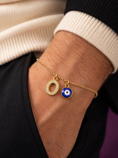 A TO Z Alphabet AD Initial Name Lumba Rakhi Bracelet For Bhaiya Bhabhi