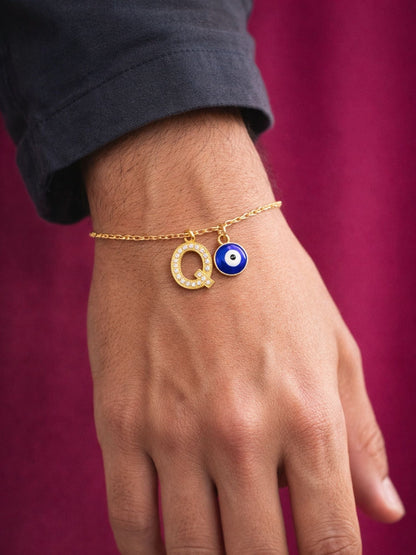 A TO Z Alphabet AD Initial Name Lumba Rakhi Bracelet For Bhaiya Bhabhi