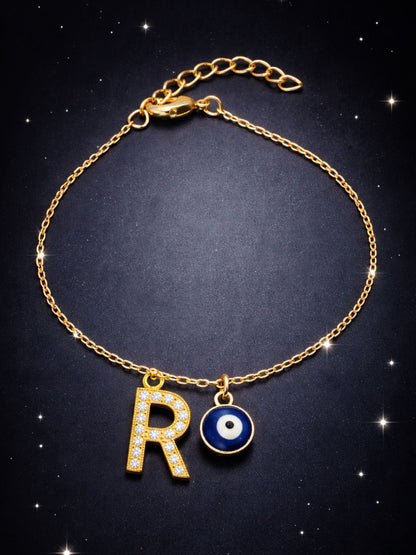 A TO Z Alphabet AD Initial Name Lumba Rakhi Bracelet For Bhaiya Bhabhi