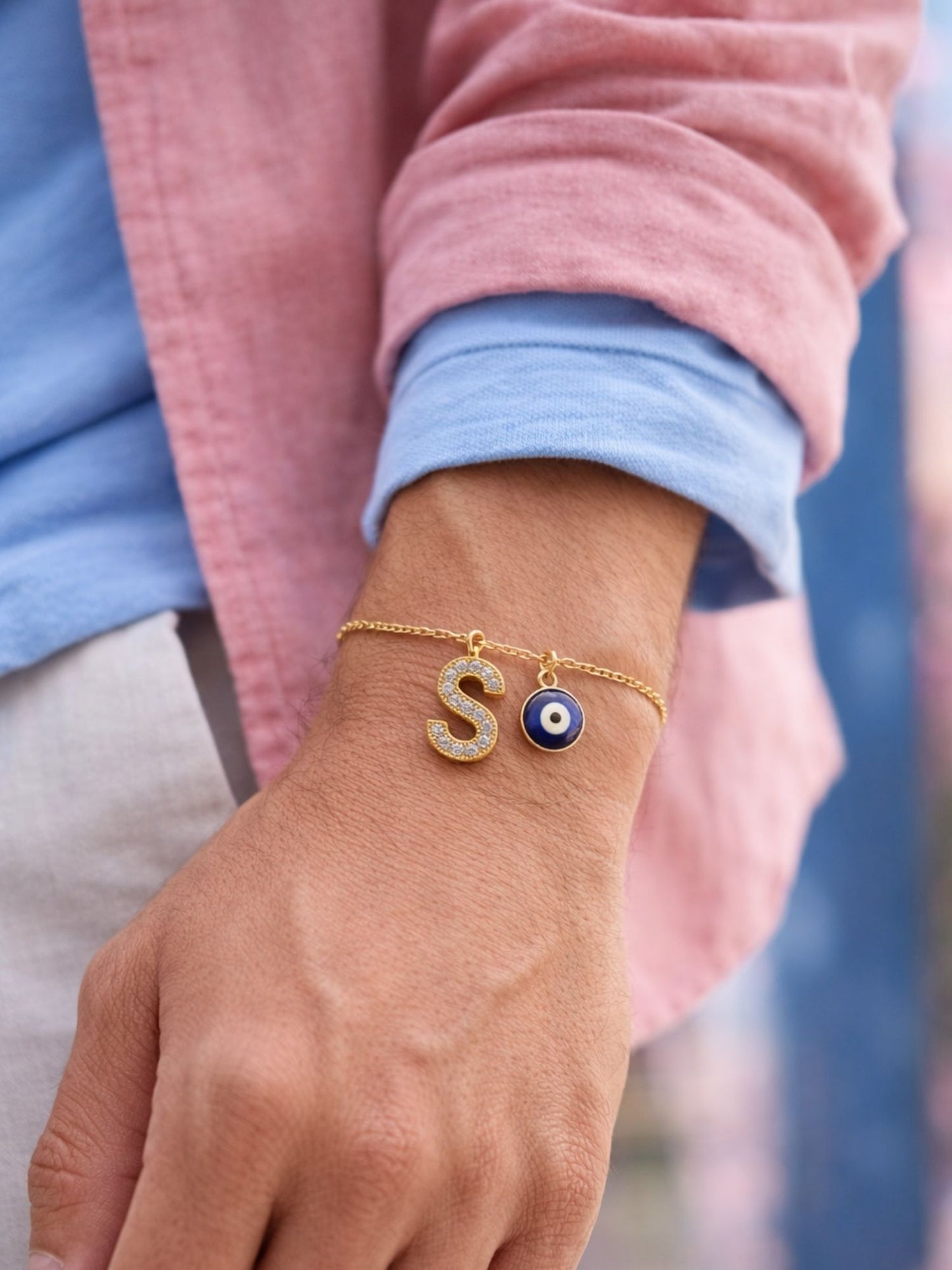 A TO Z Alphabet AD Initial Name Lumba Rakhi Bracelet For Bhaiya Bhabhi