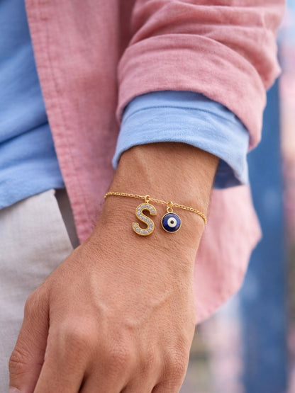 A TO Z Alphabet AD Initial Name Lumba Rakhi Bracelet For Bhaiya Bhabhi