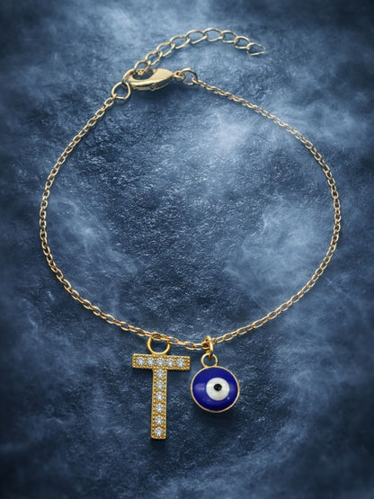 A TO Z Alphabet AD Initial Name Lumba Rakhi Bracelet For Bhaiya Bhabhi