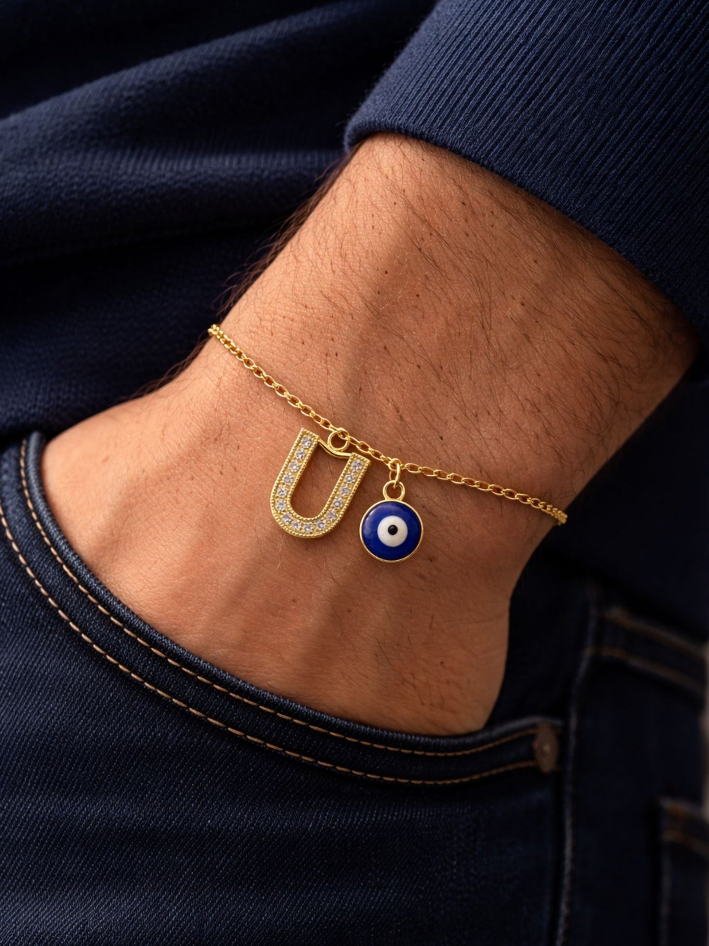 A TO Z Alphabet AD Initial Name Lumba Rakhi Bracelet For Bhaiya Bhabhi