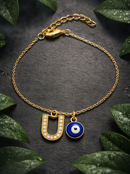 A TO Z Alphabet AD Initial Name Lumba Rakhi Bracelet For Bhaiya Bhabhi