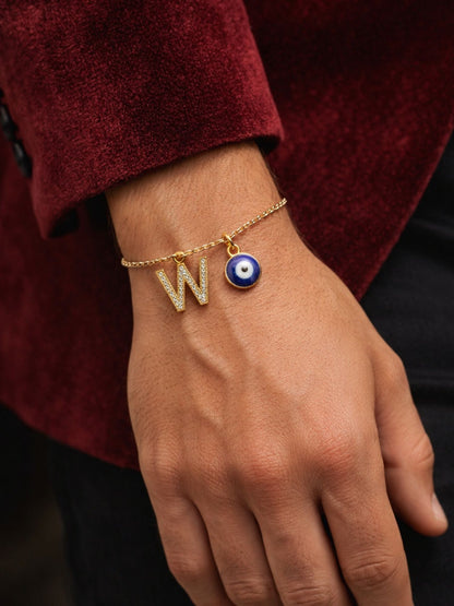 A TO Z Alphabet AD Initial Name Lumba Rakhi Bracelet For Bhaiya Bhabhi