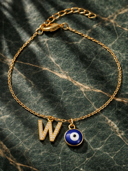 A TO Z Alphabet AD Initial Name Lumba Rakhi Bracelet For Bhaiya Bhabhi