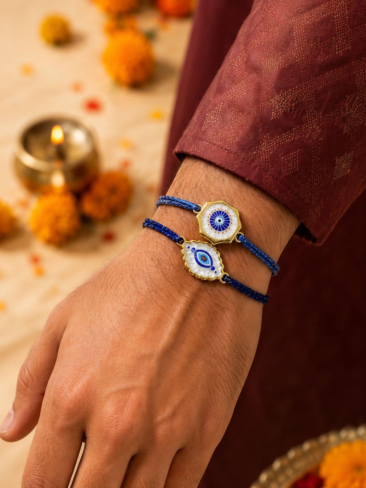 (Set of 2) Evil Eye Rakhi Combo for Brother