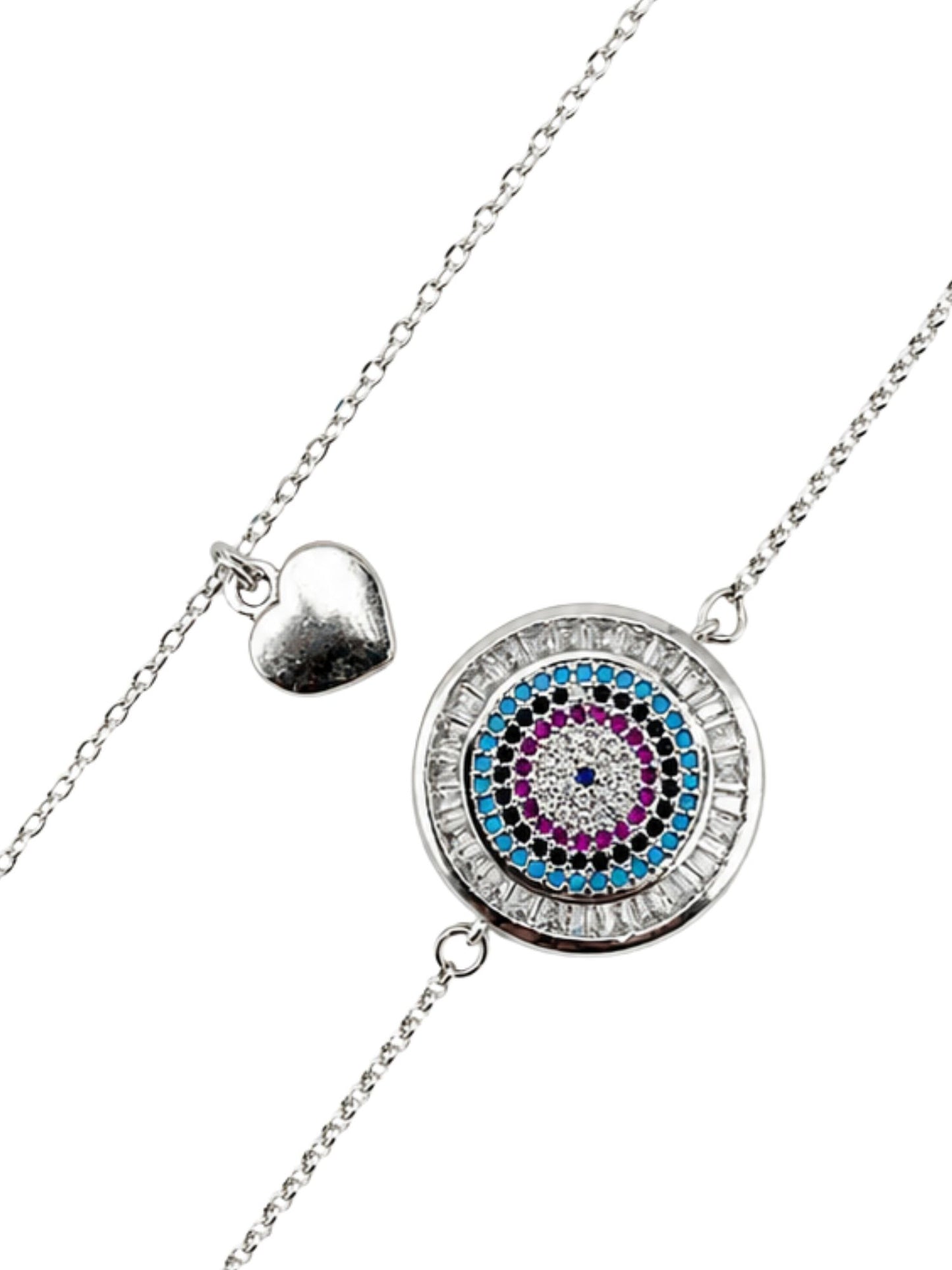 (Set of 2) Evil Eye Heart Lumba Rakhi Bracelet for Bhaiya Bhabhi