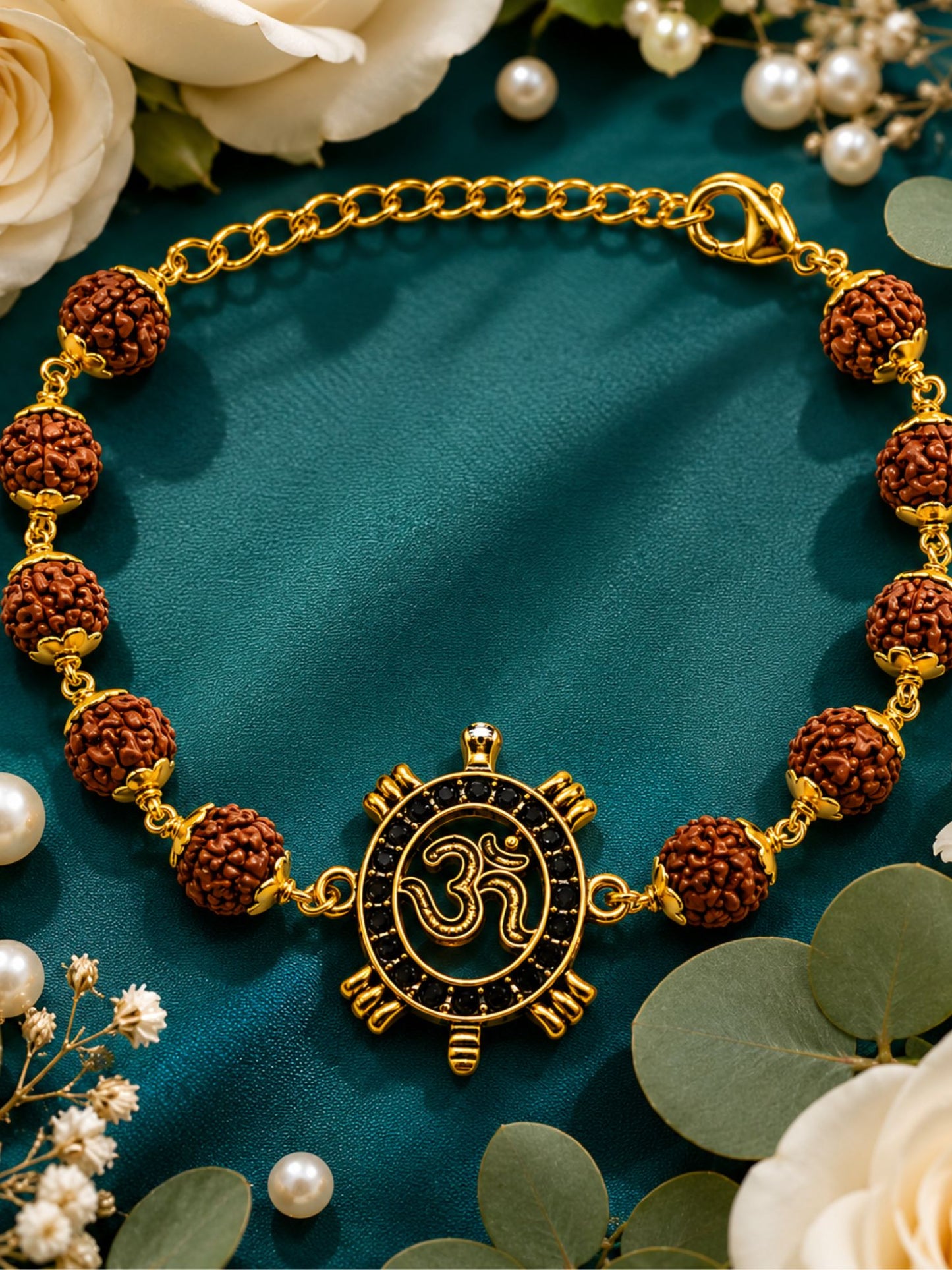 Om Rudraksha Rakhi Bracelet for Brother Rakhi Gift