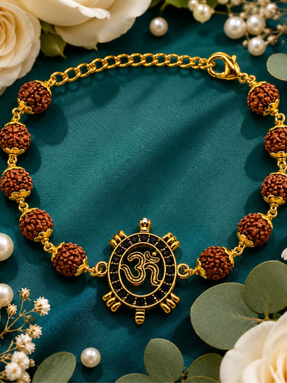 Om Rudraksha Rakhi Bracelet for Brother Rakhi Gift