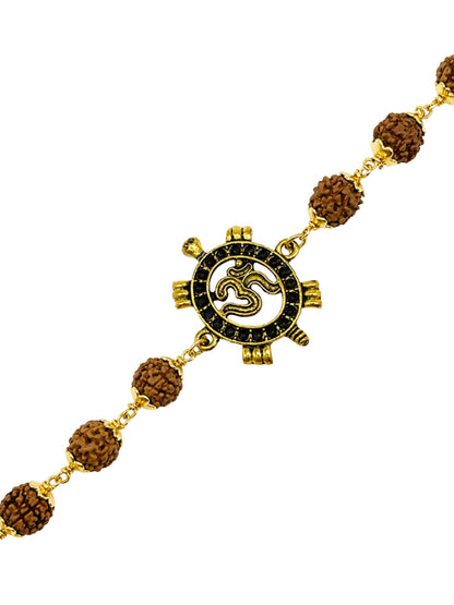 Om Rudraksha Rakhi Bracelet for Brother Rakhi Gift
