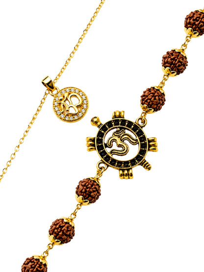 (Set of 2) Om Rudraksha Lumba Rakhi Bracelet for Bhaiya Bhabhi