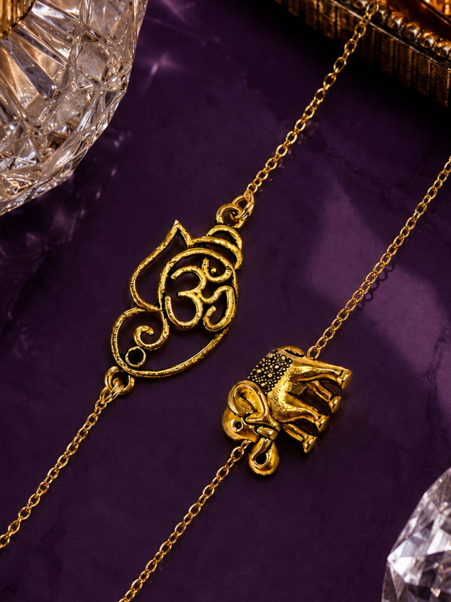 (Set of 2) Om Ganesha Lumba Rakhi Bracelet for Bhaiya Bhabhi