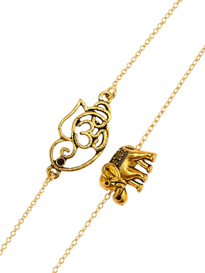 (Set of 2) Om Ganesha Lumba Rakhi Bracelet for Bhaiya Bhabhi