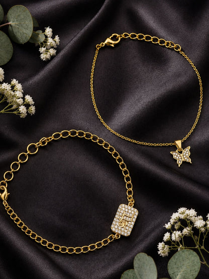 (Set of 2) Butterfly Shree AD Lumba Rakhi Bracelet For Bhaiya Bhabhi