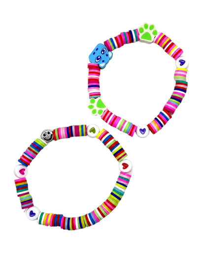 (Set of 2) Kids Teddy Paw Smiley Rakhi Set