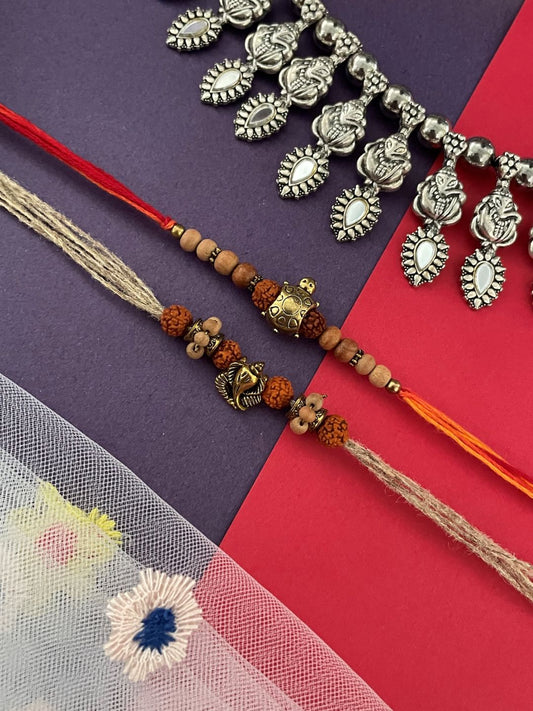 (Set of 2) Lord Ganesha/Tortoise Rakhi Lumba