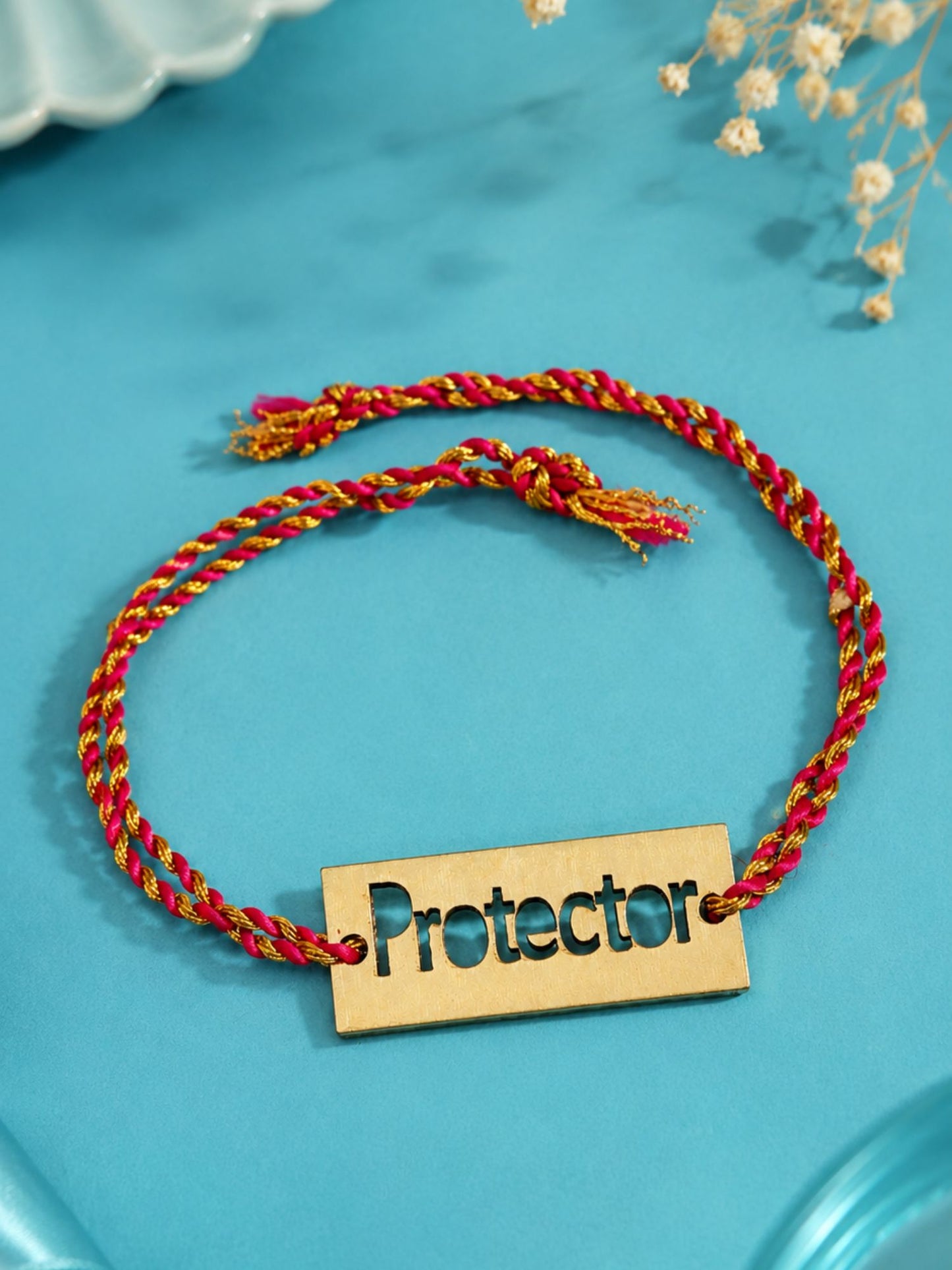 Protector Wooden Thread Rakhi for Bhaiya | Raksha Bandhan