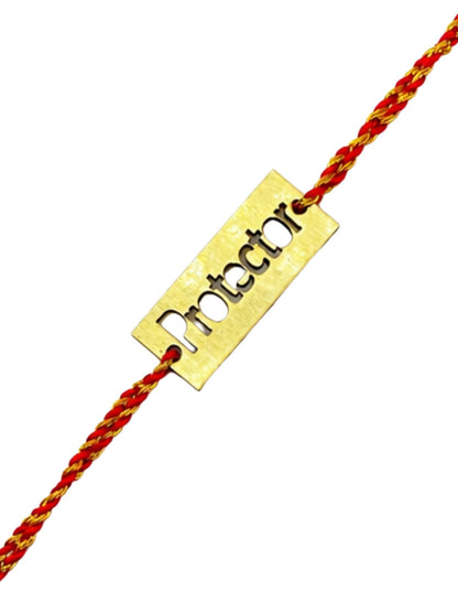 Protector Wooden Thread Rakhi for Bhaiya | Raksha Bandhan