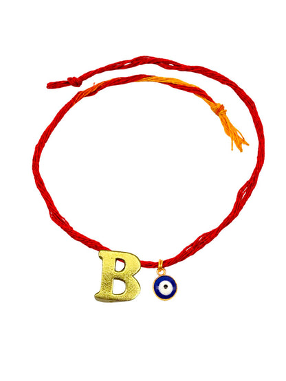 A to Z Letter Evil Eye Initial Name Rakhi Moli Thread for Bhai Bhaiya Bro