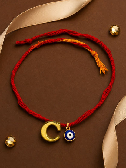 A to Z Letter Evil Eye Initial Name Rakhi Moli Thread for Bhai Bhaiya Bro