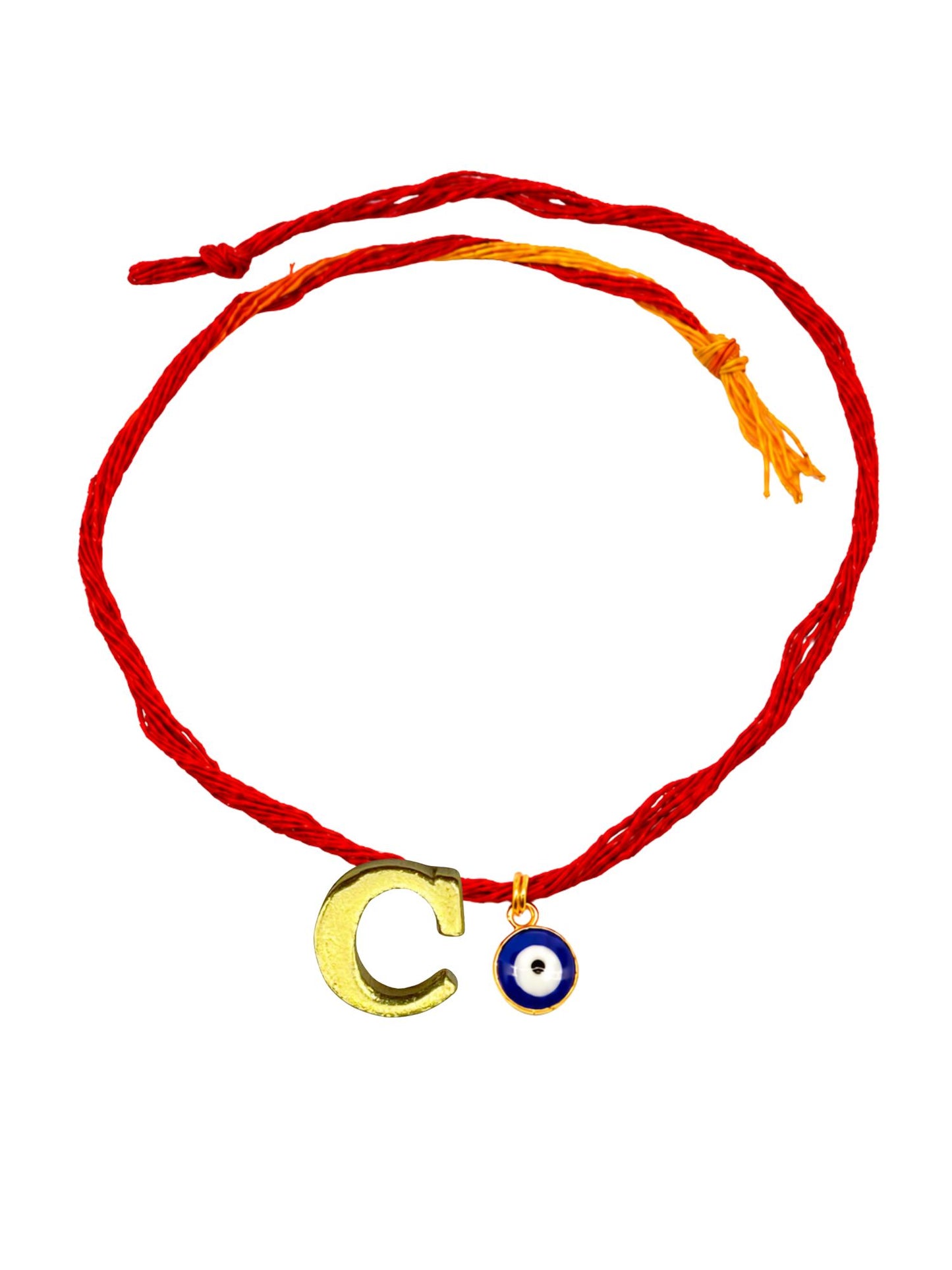 A to Z Letter Evil Eye Initial Name Rakhi Moli Thread for Bhai Bhaiya Bro