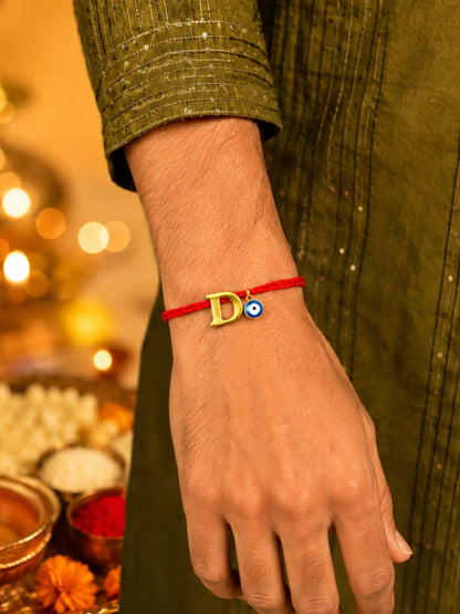 A to Z Letter Evil Eye Initial Name Rakhi Moli Thread for Bhai Bhaiya Bro