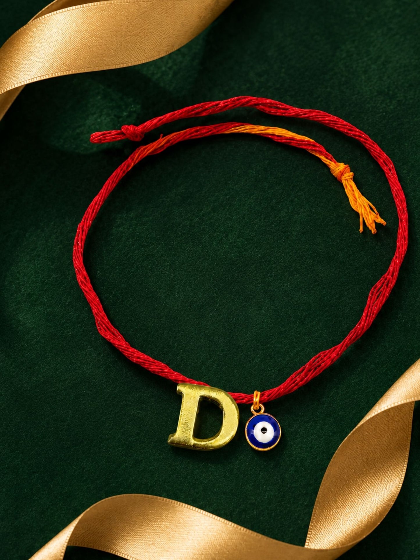 A to Z Letter Evil Eye Initial Name Rakhi Moli Thread for Bhai Bhaiya Bro