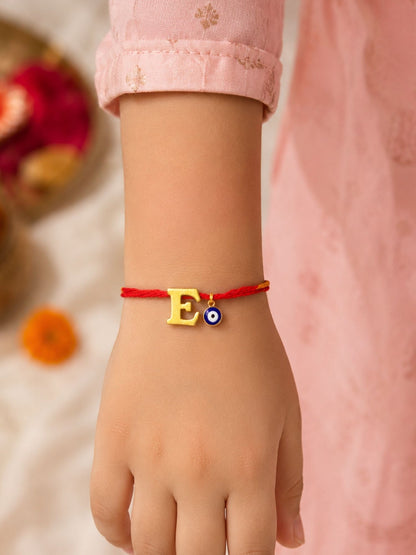 A to Z Letter Evil Eye Initial Name Rakhi Moli Thread for Bhai Bhaiya Bro
