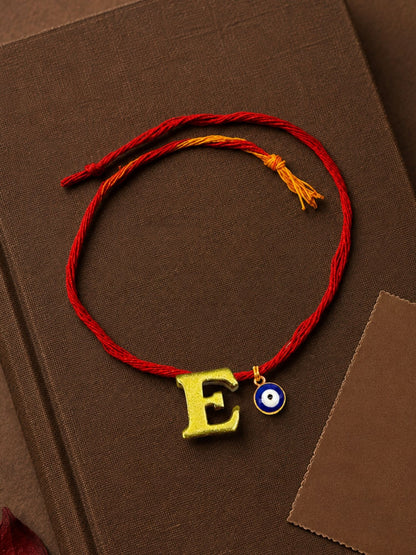 A to Z Letter Evil Eye Initial Name Rakhi Moli Thread for Bhai Bhaiya Bro