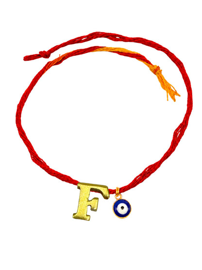A to Z Letter Evil Eye Initial Name Rakhi Moli Thread for Bhai Bhaiya Bro