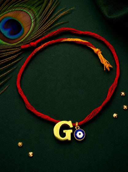 A to Z Letter Evil Eye Initial Name Rakhi Moli Thread for Bhai Bhaiya Bro