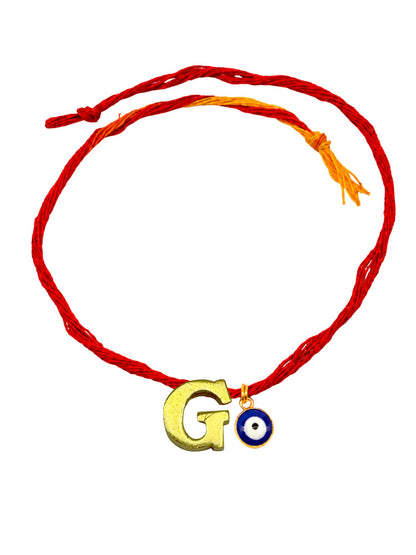 A to Z Letter Evil Eye Initial Name Rakhi Moli Thread for Bhai Bhaiya Bro