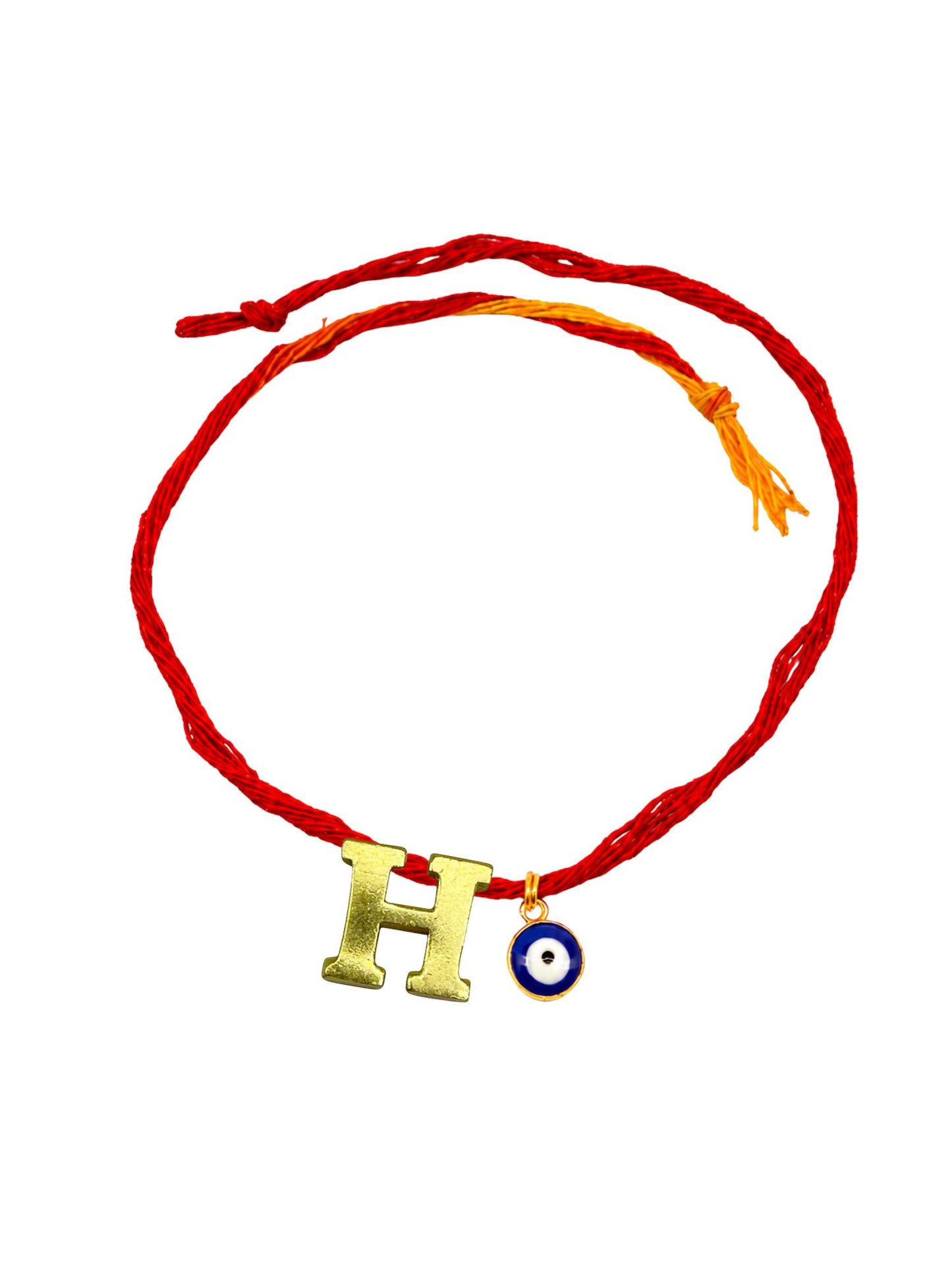 A to Z Letter Evil Eye Initial Name Rakhi Moli Thread for Bhai Bhaiya Bro