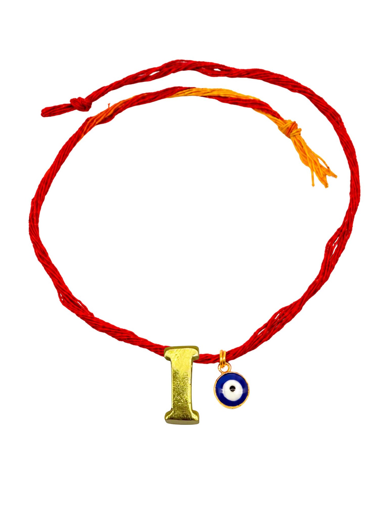 A to Z Letter Evil Eye Initial Name Rakhi Moli Thread for Bhai Bhaiya Bro