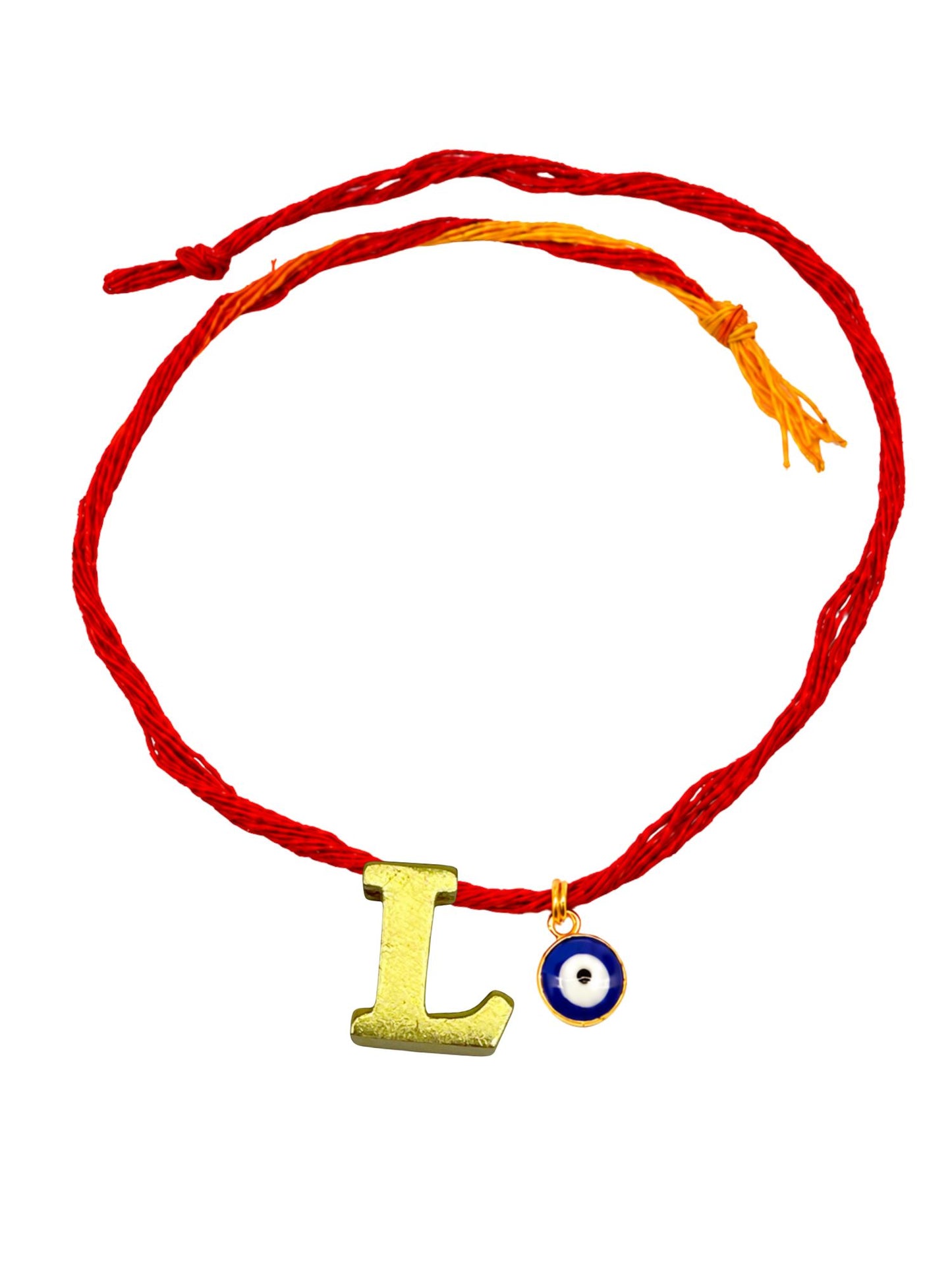 A to Z Letter Evil Eye Initial Name Rakhi Moli Thread for Bhai Bhaiya Bro