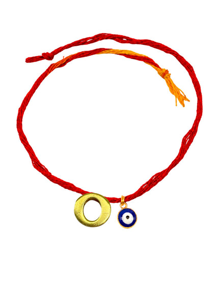 A to Z Letter Evil Eye Initial Name Rakhi Moli Thread for Bhai Bhaiya Bro