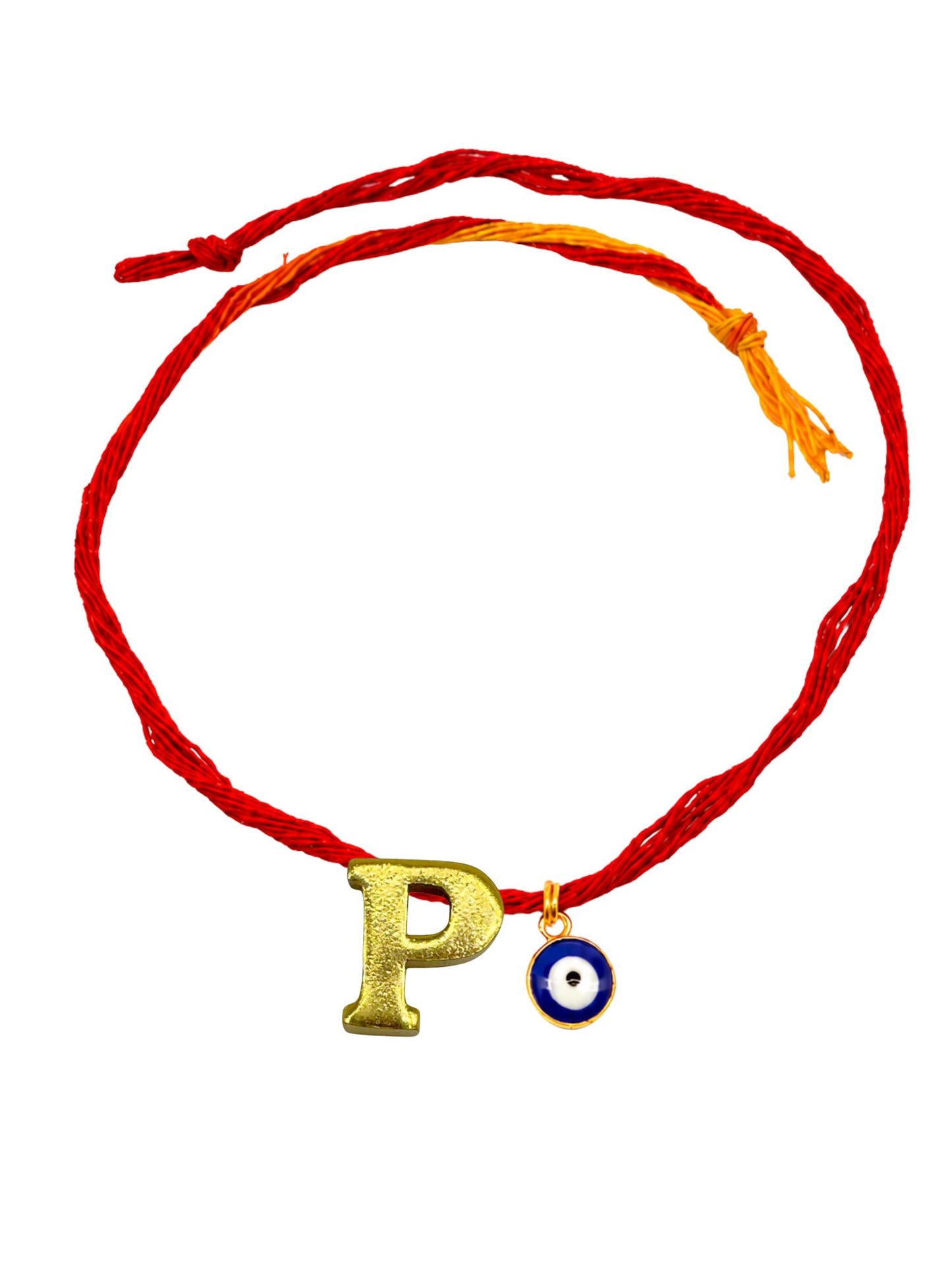 A to Z Letter Evil Eye Initial Name Rakhi Moli Thread for Bhai Bhaiya Bro