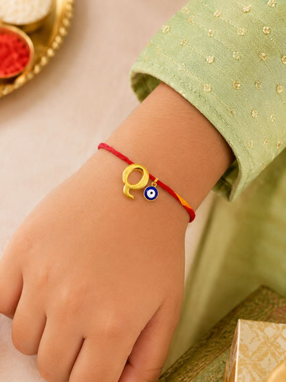 A to Z Letter Evil Eye Initial Name Rakhi Moli Thread for Bhai Bhaiya Bro
