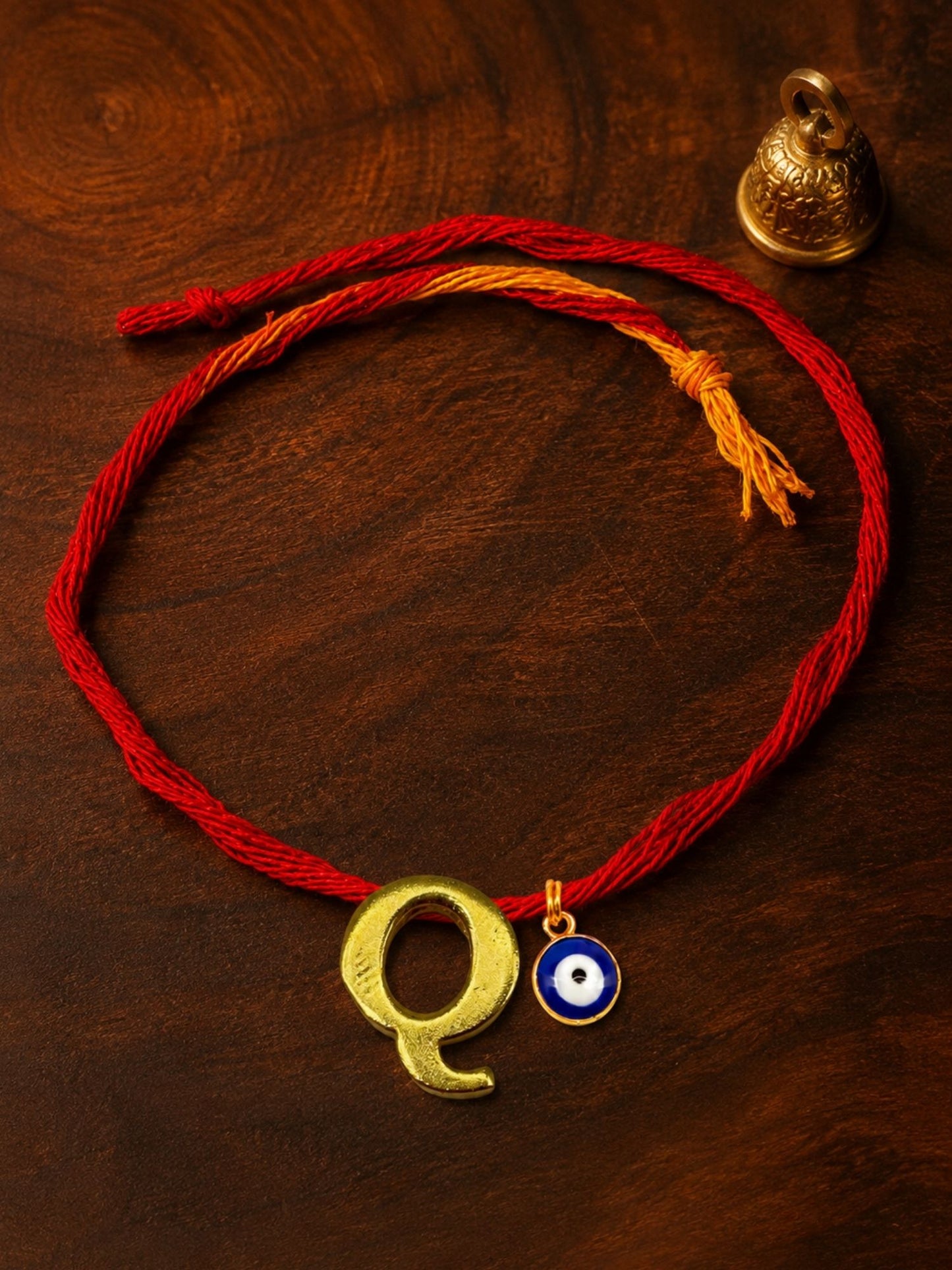 A to Z Letter Evil Eye Initial Name Rakhi Moli Thread for Bhai Bhaiya Bro