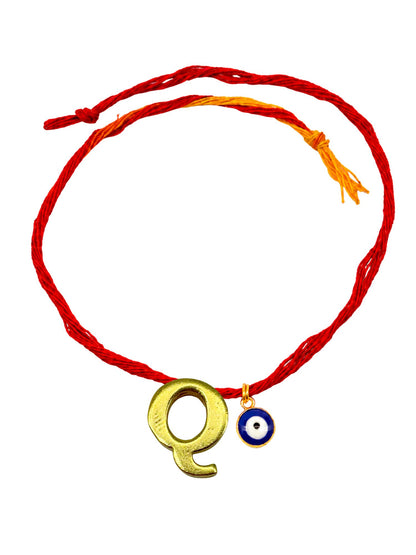 A to Z Letter Evil Eye Initial Name Rakhi Moli Thread for Bhai Bhaiya Bro