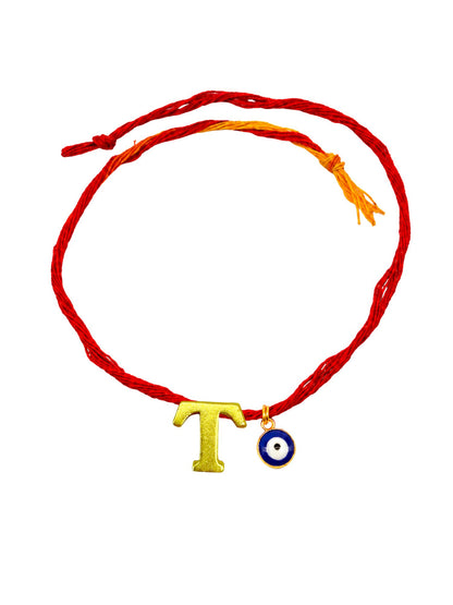A to Z Letter Evil Eye Initial Name Rakhi Moli Thread for Bhai Bhaiya Bro