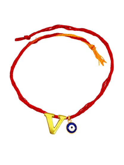 A to Z Letter Evil Eye Initial Name Rakhi Moli Thread for Bhai Bhaiya Bro